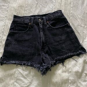 Abercrombie and Fitch 2 (26) Black Denim high rise shorts